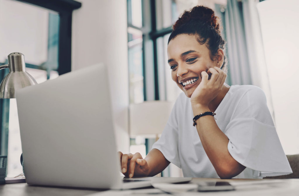 woman in front of laptop