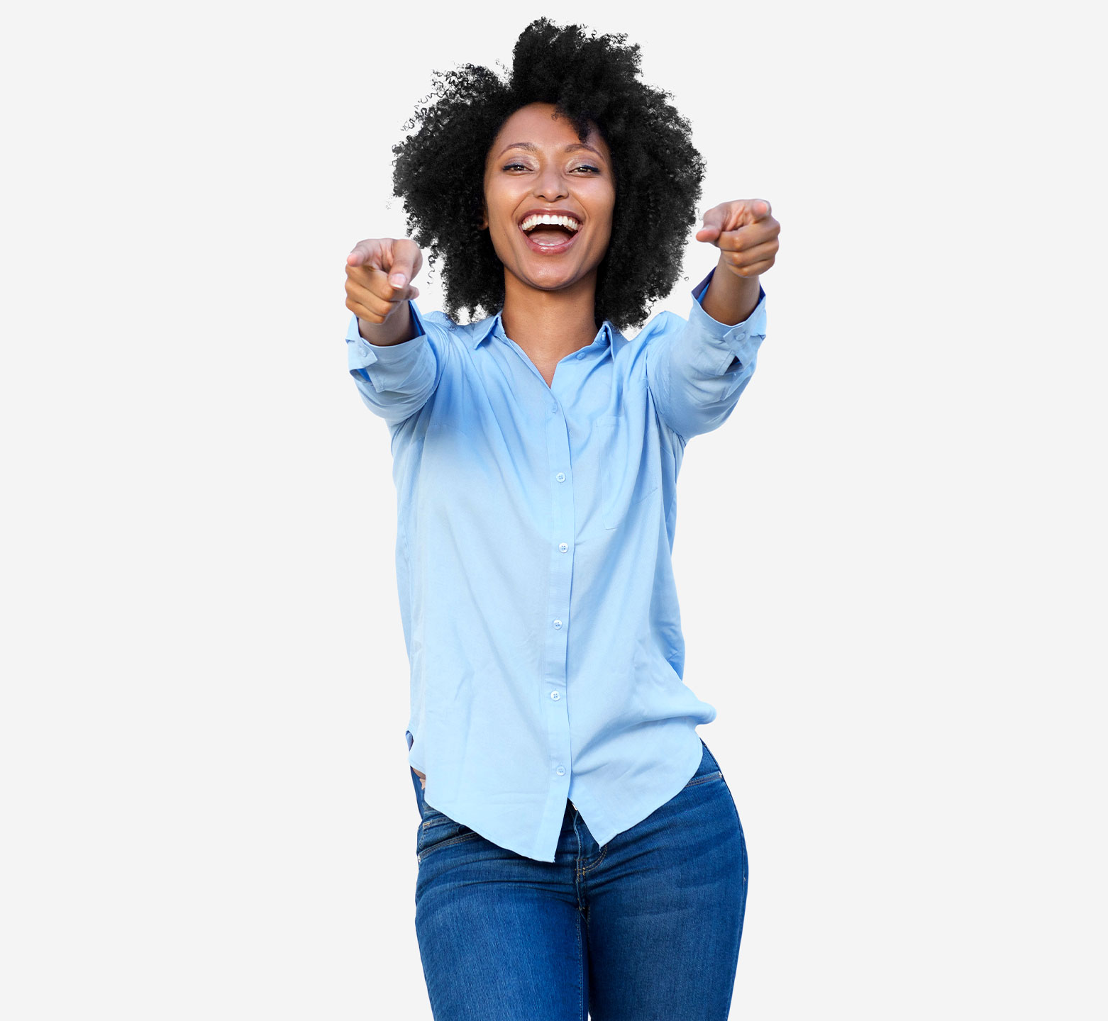 woman pointing